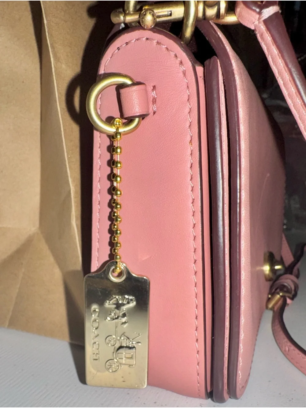 Coach 1941 Dinky Glove tanned Leather Crossbody bag in Pink Oxblood 2018 - 37296
